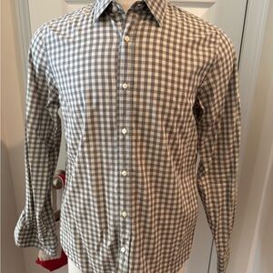 Vince Men's Tan Plaid Button Up Shirt